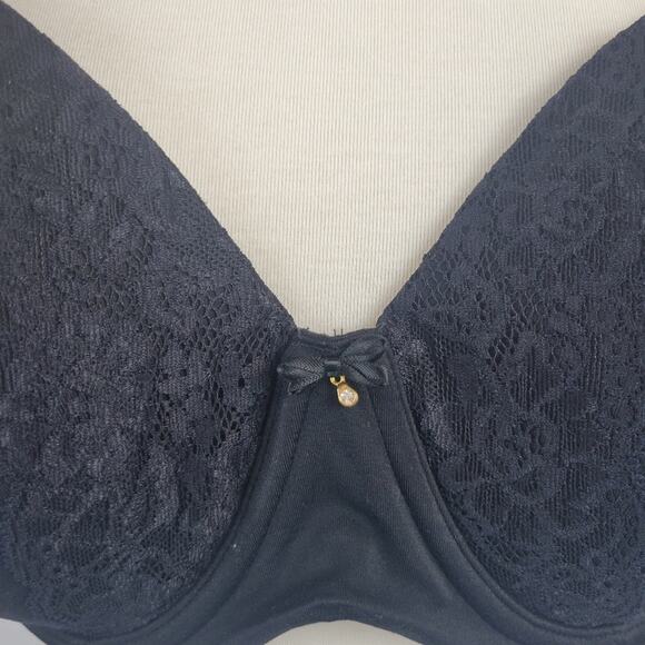 Soma embraceable full coverage lace trim bra 40DD Black - Picture 6 of 6